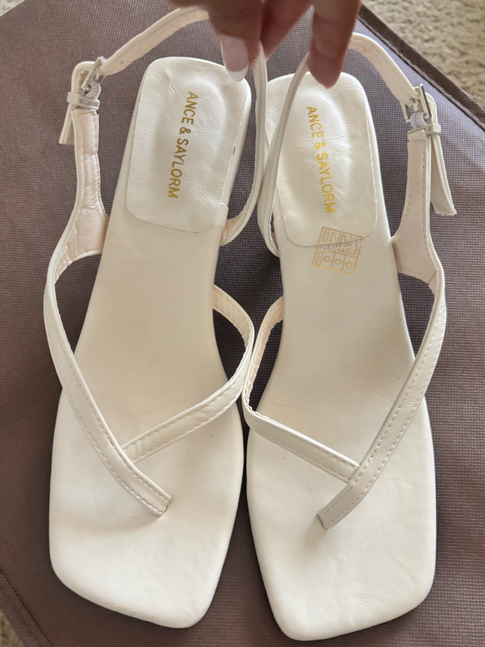 Off White Slingback Sandals